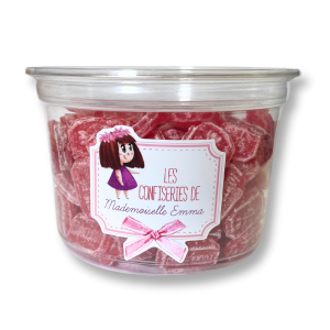 Pot de bonbon coquelicot qui sont des bonbon rouge en sucre cuit