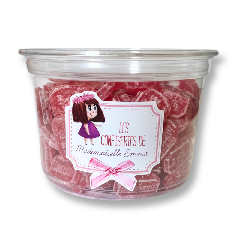 Pot de bonbon coquelicot qui sont des bonbon rouge en sucre cuit