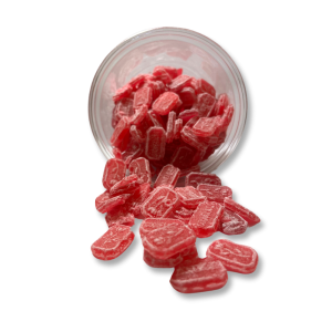 Bonbon au coquelicot qui sont des bonbons aux sucres cuit de couleur rouge