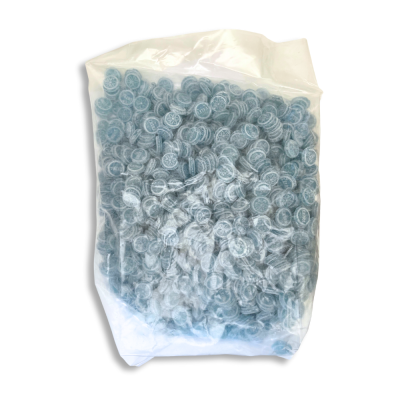 Sachet gros conditionnement de menthe claire bleue kubli qui sont des pastilles rondes à la menthe