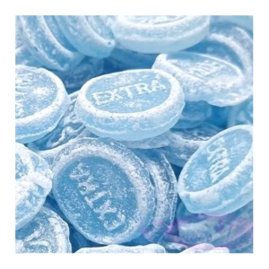 Vrac de menthe claire bleue kubli qui sont des bonbons pastilles à la menthe