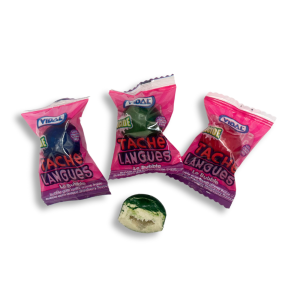 Chewing-gum individuel violet acide tâche langue