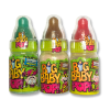 Big baby pop qui sont des sucettes verte, marron et rouge en forme de biberon au goût acide de la poudre
