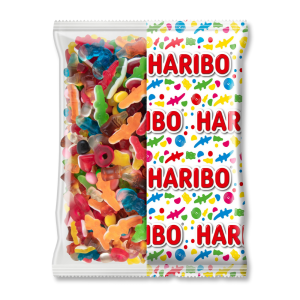 Sachet gros conditionnement de bonbon crocos, dragibus, schtroumpfs, happy cola et tétines
