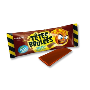 Tête brûlée barre qui est une pâte à macher au goût de cola
