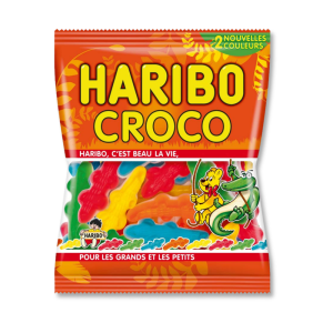 Sachet orange haribo de crocos multicolores