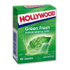 Boite de hollywood green fresh qui sont des chewing gum à la menthe verte avec un emballage vert