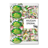 Sachet gros conditionnement de bonbon arlequins, qui sont des bonbons durs blanc et multicolores