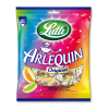Sachet de bonbons arlequins multicolores avec des bonbons emballés individuellements