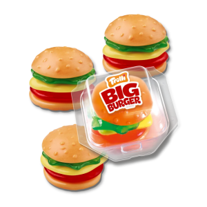 Bruger trolli de 50g qui sont des bonbon gélifiés en forme et aux couleur d'un burger