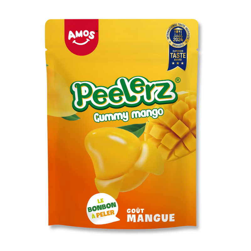 Sachet Jaune peelerz qui sont des bonbons à la mangue à peler