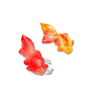 Bonbon poisson 4D rouge et orange qui sont des bonbon aux fruits gélatineux