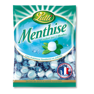 Sachet menthise lutti qui sont des bonbon à la menthe de la marque lutti