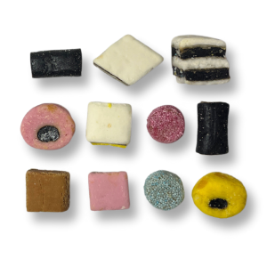 individuel de réglisses anglaise de chez taveners de différentes couleurs