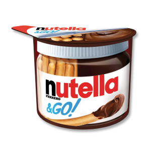 Boite de nutella & go avec de la pâte à tartiner nutella et des batonnets
