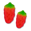 Bonbon gélifiés rouge et vert en forme de frais et au gout de fraise de chez Haribo