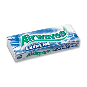 Etuis d'airewaves extrême menthole avec un packaging blanc et bleue et le logo vert