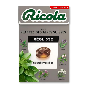 Boite de ricola réglisse de couleur grise