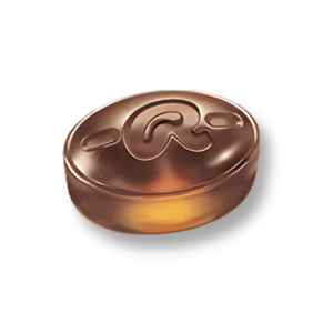 Dragués de ricola réglisse de couleur marron