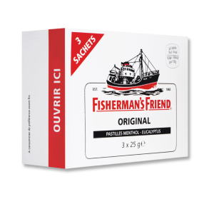 Carton gros conditionnement de fisherman's Friend Original à l'eucalyptus menthol