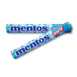 Tubes de mentos mint qui sont des dragués blanc à macher à la menthe