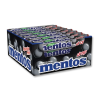 Carton gros conditionnement de mentos réglisse qui sont des pastilles à macher au gout de réglisse