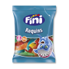 Sachet gris de requins fini qui sont des bonbon en forme de requins multicolores