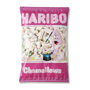 Sachet gros conditionnement de haribo guimauve supermix qui sont des guimauves de tailles formes et couleurs différentes