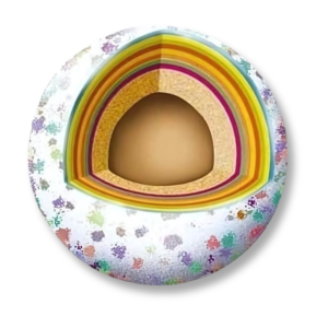 Boule de mammouth avec les couches de couleurs et gout différents