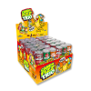 Présentoir carton de candy fizz trio qui sont des minis canettes de bonbons pétillants