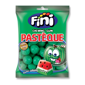 Sachet vert de chez fini de bubble gum pastèque verte