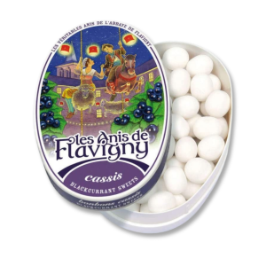 Boite en fer d'anis de flavigny violet au gout de cassis