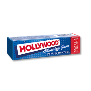 Paquet bleu de hollywood menthol tablette qui sont des chewing-gum à la menthe forte