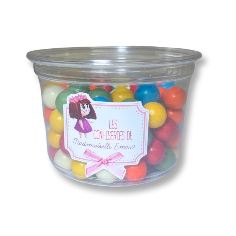 Boite de billes de gum multicolores Boite de billes de gum multicolores