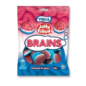 Sachet bleu et rouge de cerveaux gélifiés de chez vidal