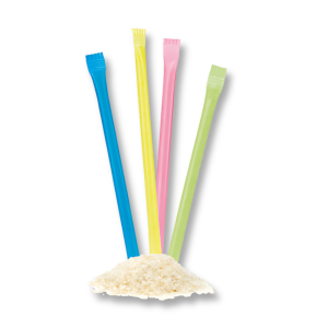 Mini poppi, pailles de couleurs avec une poudre acidulé