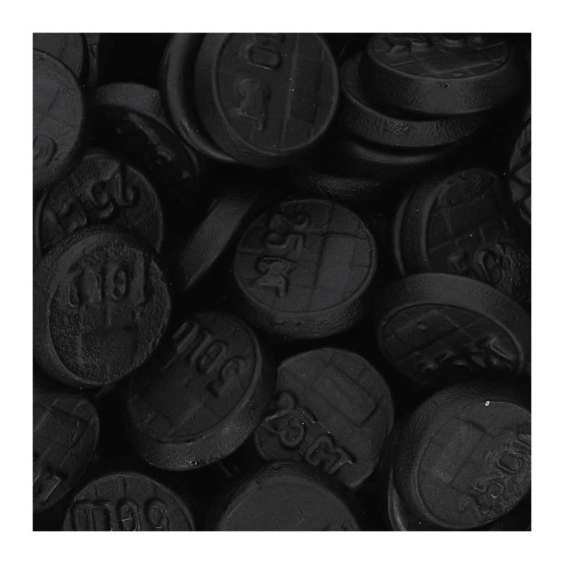 Vrac de pièces de monnaie en bonbon à la réglisse de couleurs noire