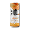 Soofty Melon qui est une boisson aromatisé au melon, dans une canette transparente et orange