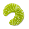Quartier de pomme vert de chez kubli qui sont des bonbons en sucre cuit