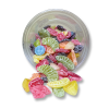Boite transparente d'un ix de bonbons d'antan au sucre