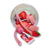 Boite transparente de mix à la fraise de mlle emma