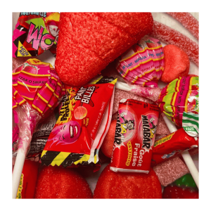 Vrac de produits aléatoires à la fraise