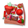 Produits de confiseries aléatoires à la fraise