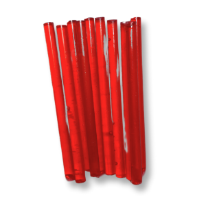Pailles rouges de gelées à la fraise