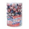 Boite de sucette américaine cola aux couleurs bleu rouge et blanc