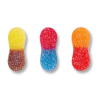 Langue pik de chez Haribo de couleurs marron jaune, rouge bleu, et rouge orange
