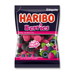 Sachet noir de mûres haribo berries de chez Haribo