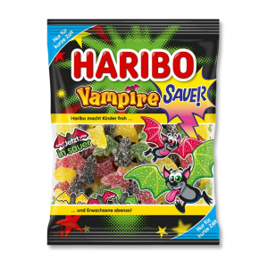Sachet noir de chez Haribo de chauve souris acidulées