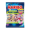 Sachet bleu de chenilles acidulés de chez Haribo de 100g qui sont des bonbons acidulés