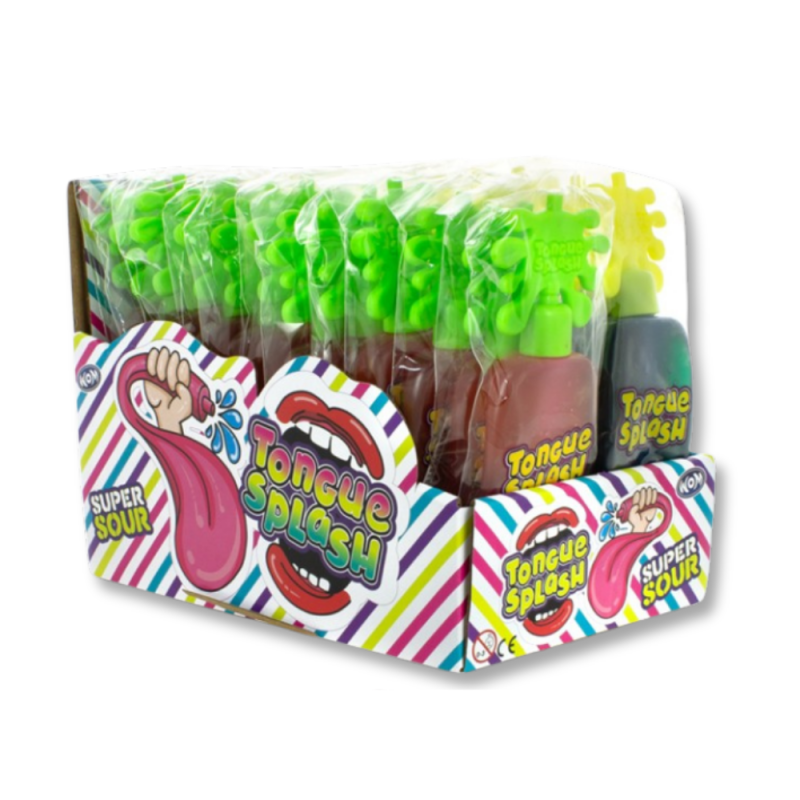 Présentoir de tongue splash qui sont des langues remplis de liquide sucré